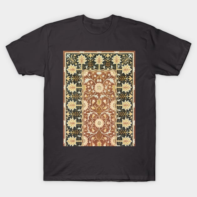 Floral Textile Rug Design by William Morris T-Shirt by MasterpieceCafe